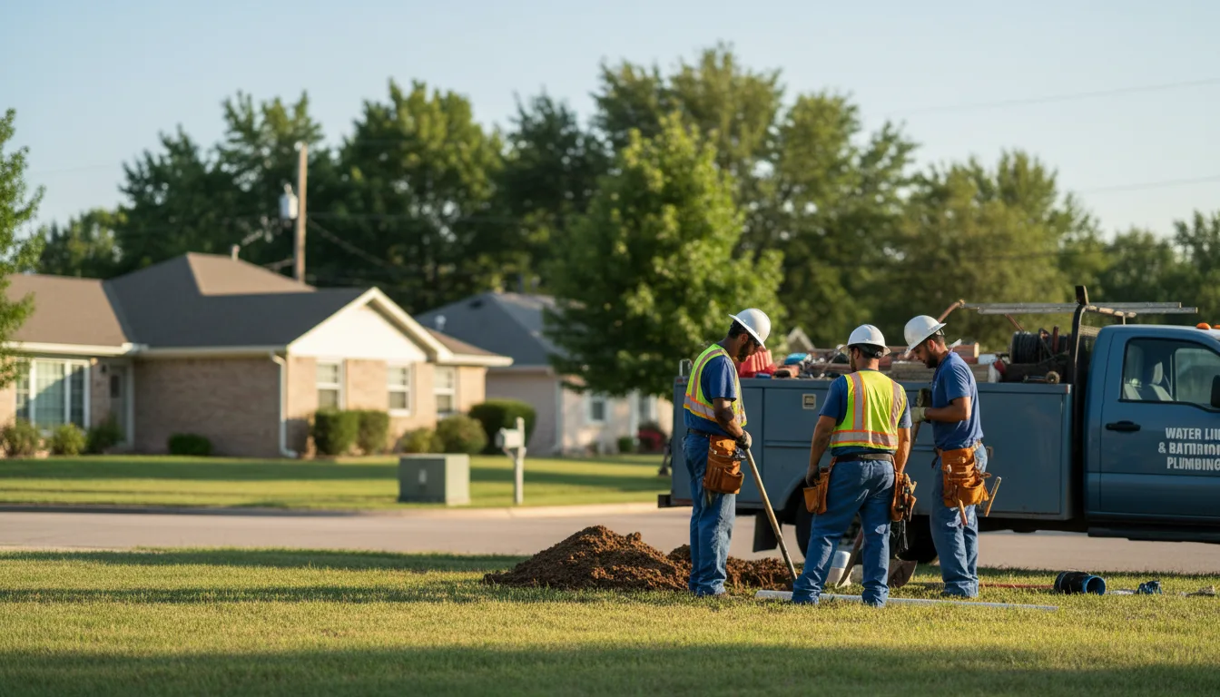 Residential water line and bathroom plumbing service in Keller, VA